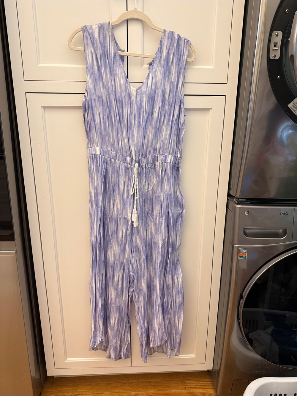 Sleeveless Wide-Leg Jumpsuit in Lavender Tie-Dye